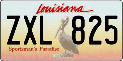 LA license plate ZXL825