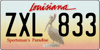 LA license plate ZXL833