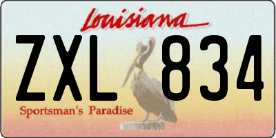 LA license plate ZXL834