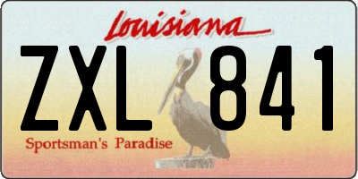 LA license plate ZXL841