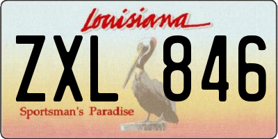 LA license plate ZXL846