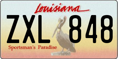 LA license plate ZXL848
