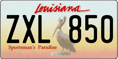 LA license plate ZXL850