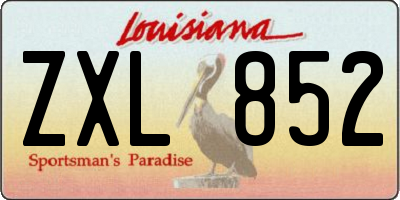 LA license plate ZXL852