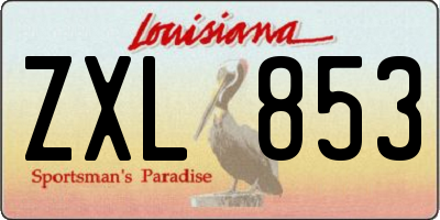 LA license plate ZXL853