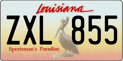 LA license plate ZXL855