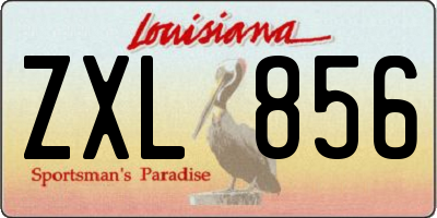 LA license plate ZXL856