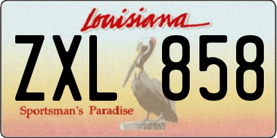 LA license plate ZXL858