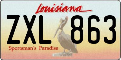 LA license plate ZXL863