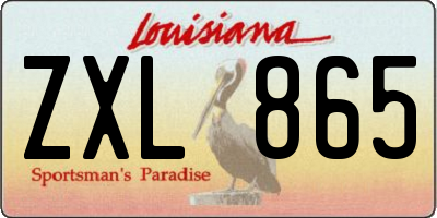 LA license plate ZXL865