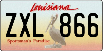 LA license plate ZXL866