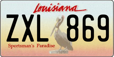 LA license plate ZXL869