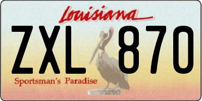 LA license plate ZXL870