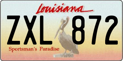 LA license plate ZXL872