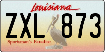 LA license plate ZXL873