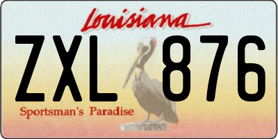 LA license plate ZXL876