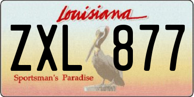 LA license plate ZXL877