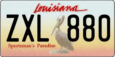 LA license plate ZXL880