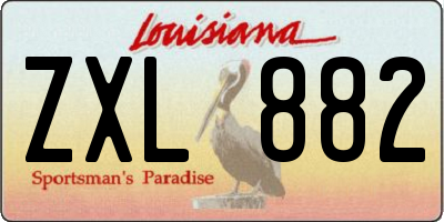 LA license plate ZXL882