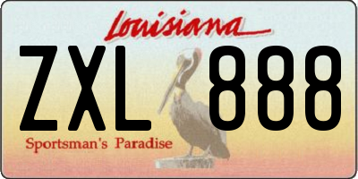 LA license plate ZXL888