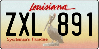 LA license plate ZXL891