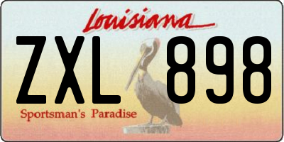 LA license plate ZXL898