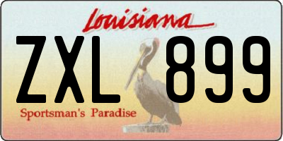 LA license plate ZXL899