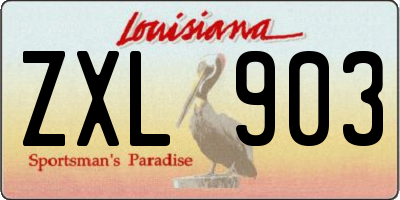 LA license plate ZXL903