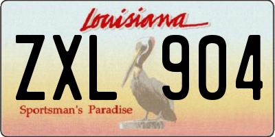 LA license plate ZXL904