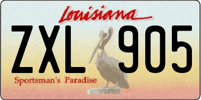 LA license plate ZXL905