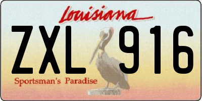 LA license plate ZXL916