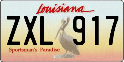 LA license plate ZXL917