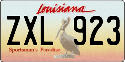LA license plate ZXL923