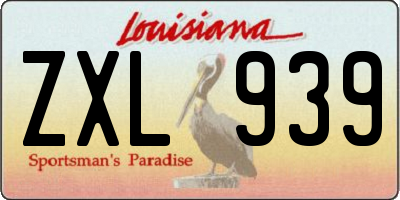 LA license plate ZXL939