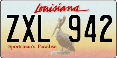 LA license plate ZXL942