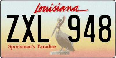 LA license plate ZXL948