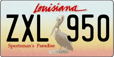 LA license plate ZXL950