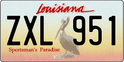 LA license plate ZXL951