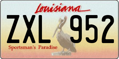 LA license plate ZXL952