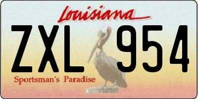 LA license plate ZXL954