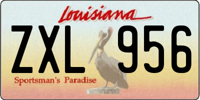 LA license plate ZXL956