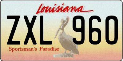 LA license plate ZXL960