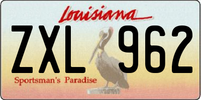 LA license plate ZXL962