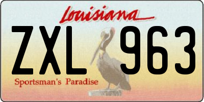 LA license plate ZXL963