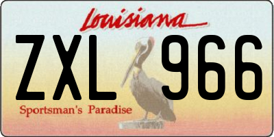 LA license plate ZXL966