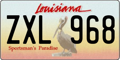 LA license plate ZXL968