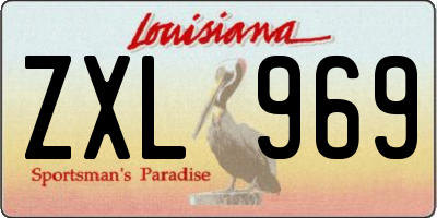 LA license plate ZXL969
