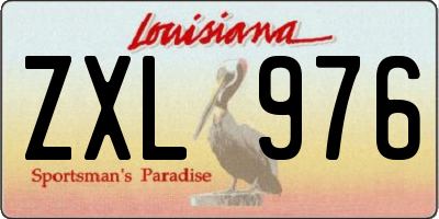 LA license plate ZXL976