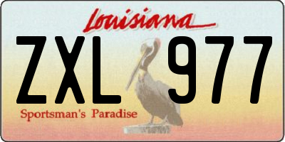 LA license plate ZXL977