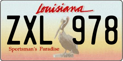 LA license plate ZXL978